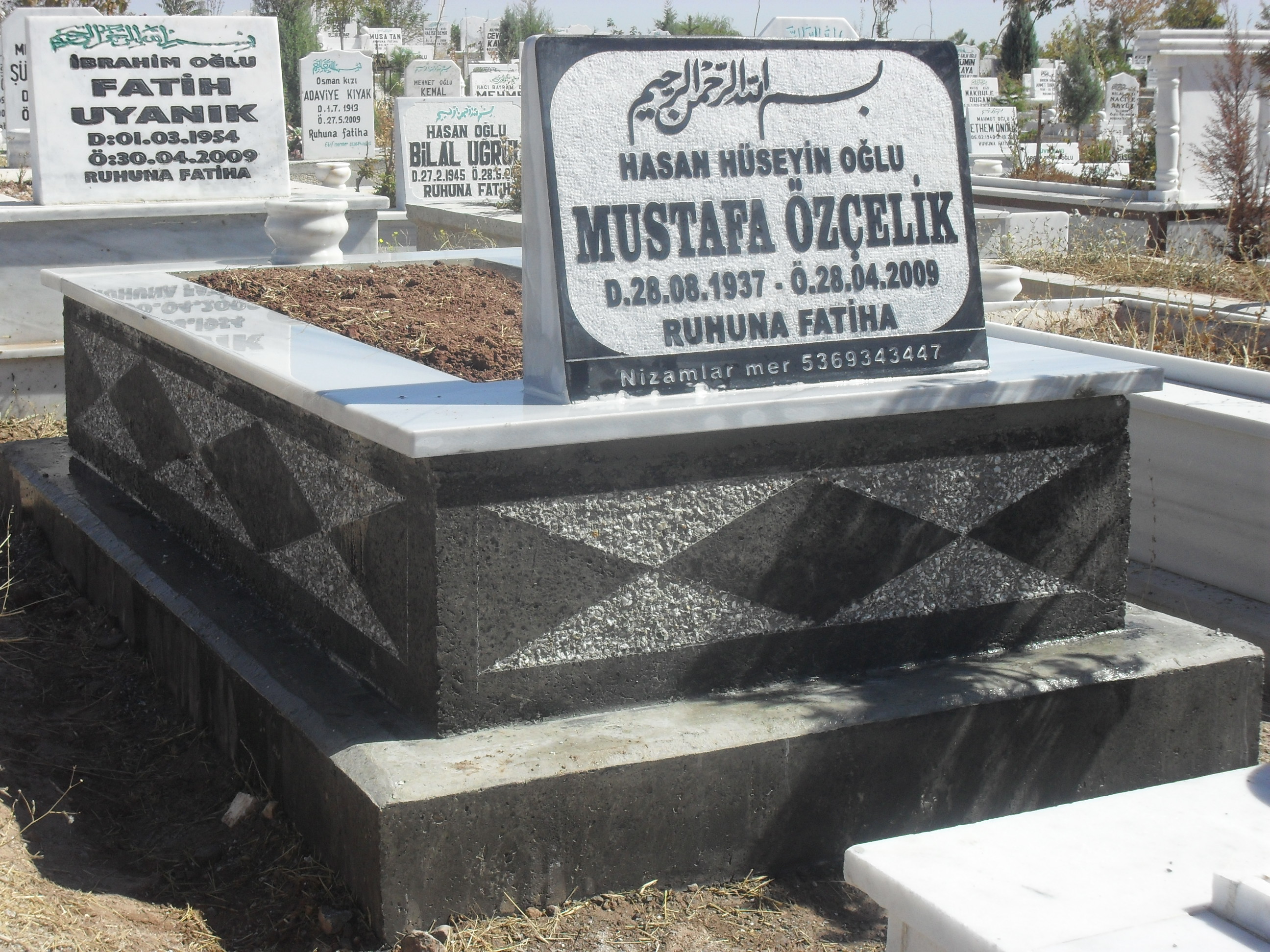 30'luk Mozaik Mezar Kabartma Baştaşı